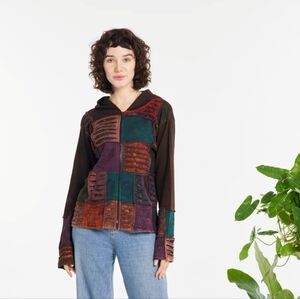 NEW!!! Rising International Patchwork Hooded Jacket,Sz XL, NWT